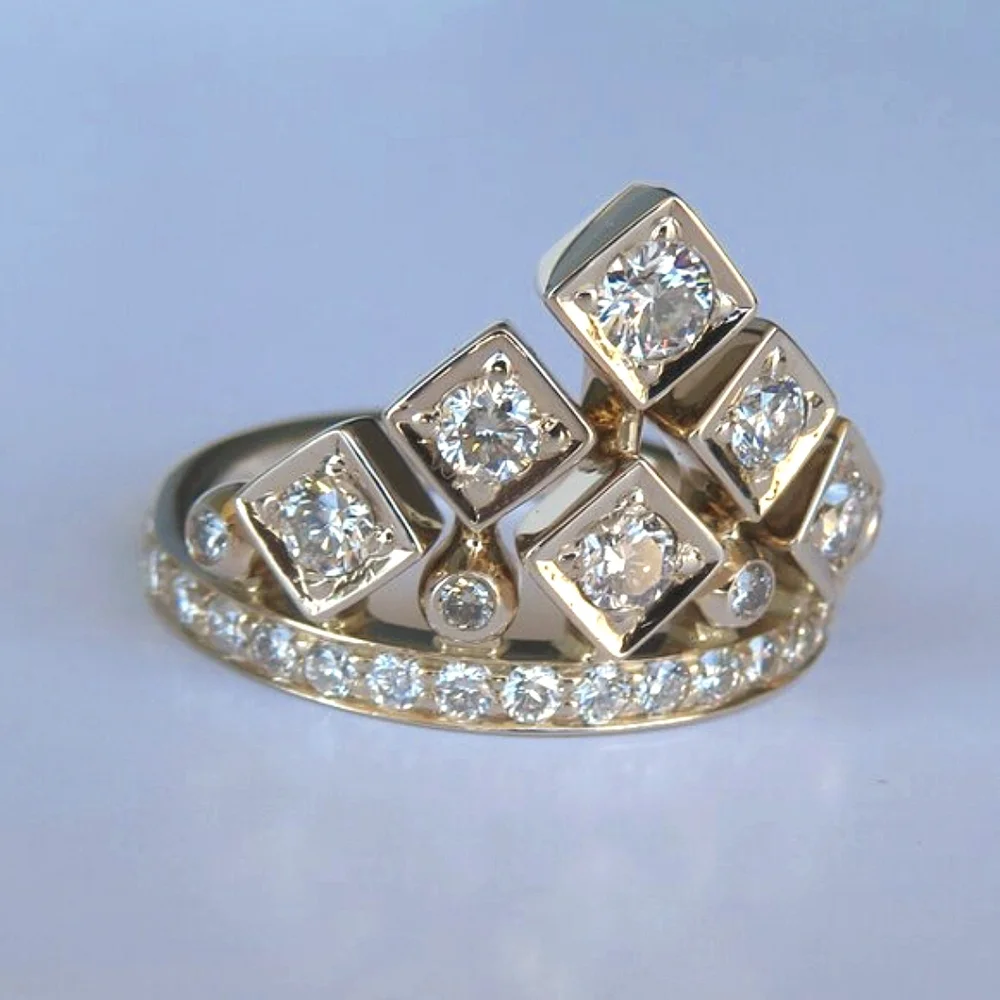 H Stern 18K Gold Diamonds King Ring 